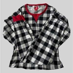 WOMENS XS Black & White Fleece Pajamas | Macy’s Family PJ’s
